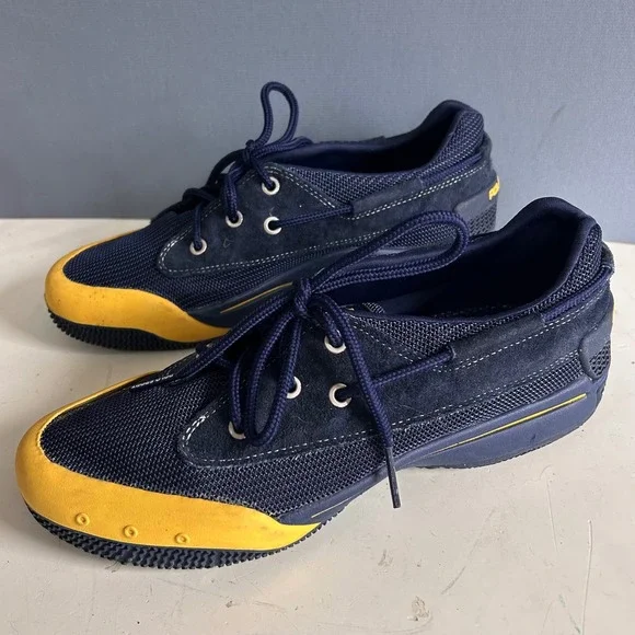 Polo Sport Ralph Lauren Boat shoes Sneakers Mens 7.5 blue preppy Americana vtg